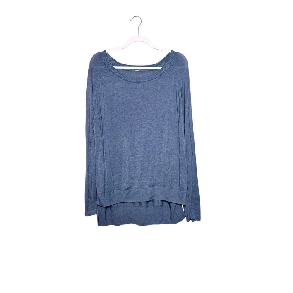 Lululemon Long Sleeve Sweater Pullover Blue Raglan Crew Neck‎ Women 10